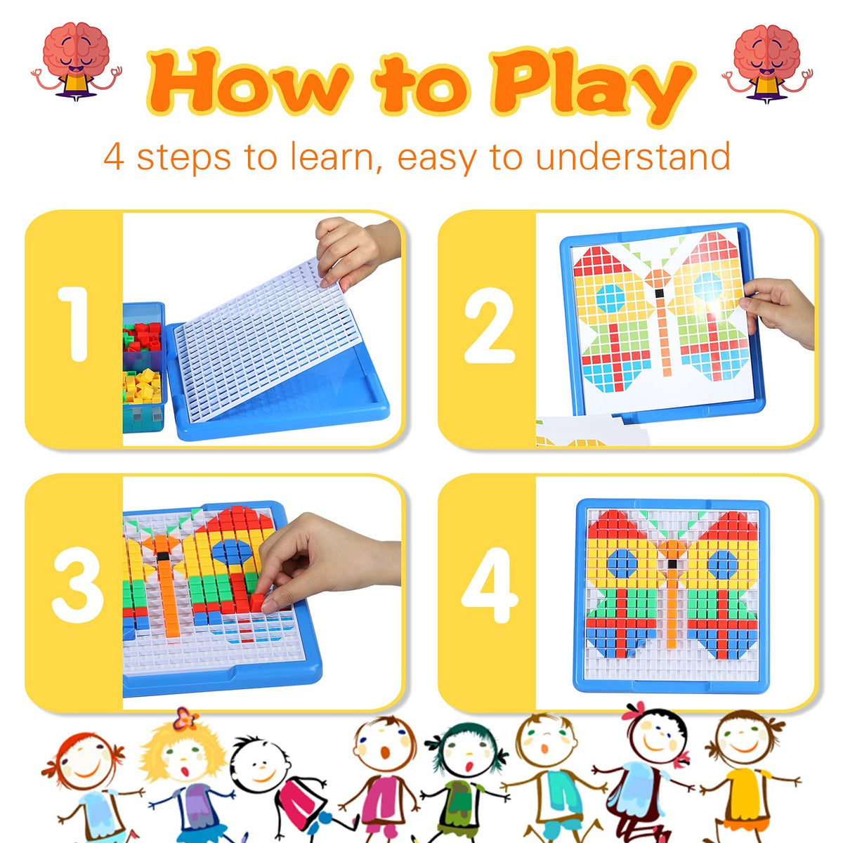 ZOZOPLAY kids building patterns with unicorns and flowers