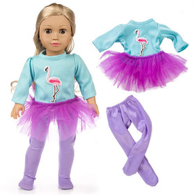ZQDOLL 18-inch doll clothes on-doll close-up highlights handmade details.