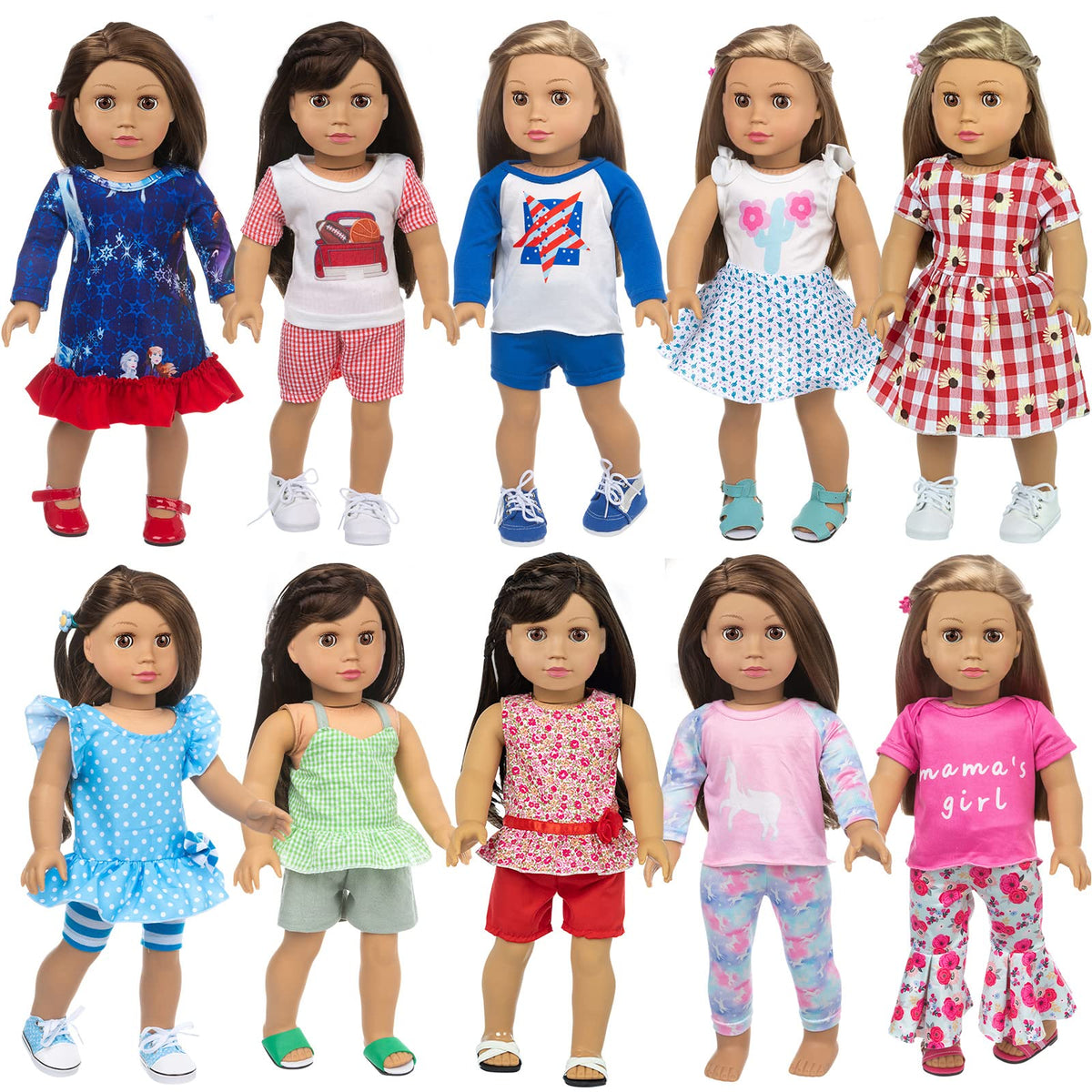 ZQDOLL 18-inch doll clothes set – versatile outfits for creative play