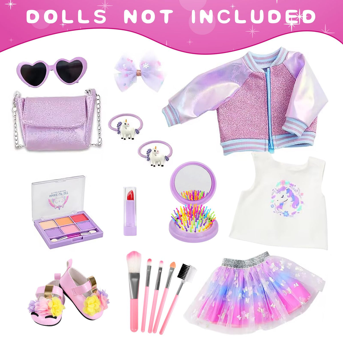 ZQDOLL American 18-inch doll clothes set for stylish pretend dressing and storytelling.
