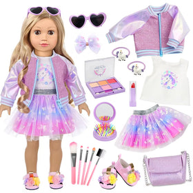ZQDOLL American 18-inch doll makeup bag for imaginative play and grooming moments.