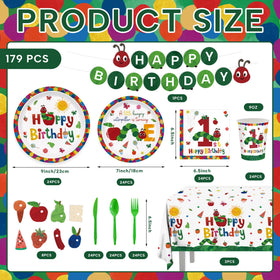 ZQMONTIA 7-inch caterpillar plates for snacks and small bites.