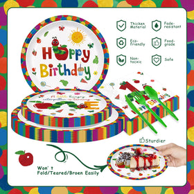 ZQMONTIA Caterpillar napkins add cute color while quick cleanup after meals.
