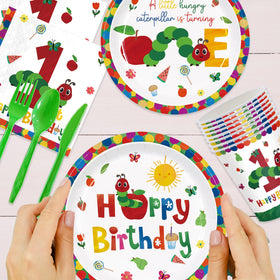 ZQMONTIA Caterpillar party set shows cohesive theme for playful celebrations.