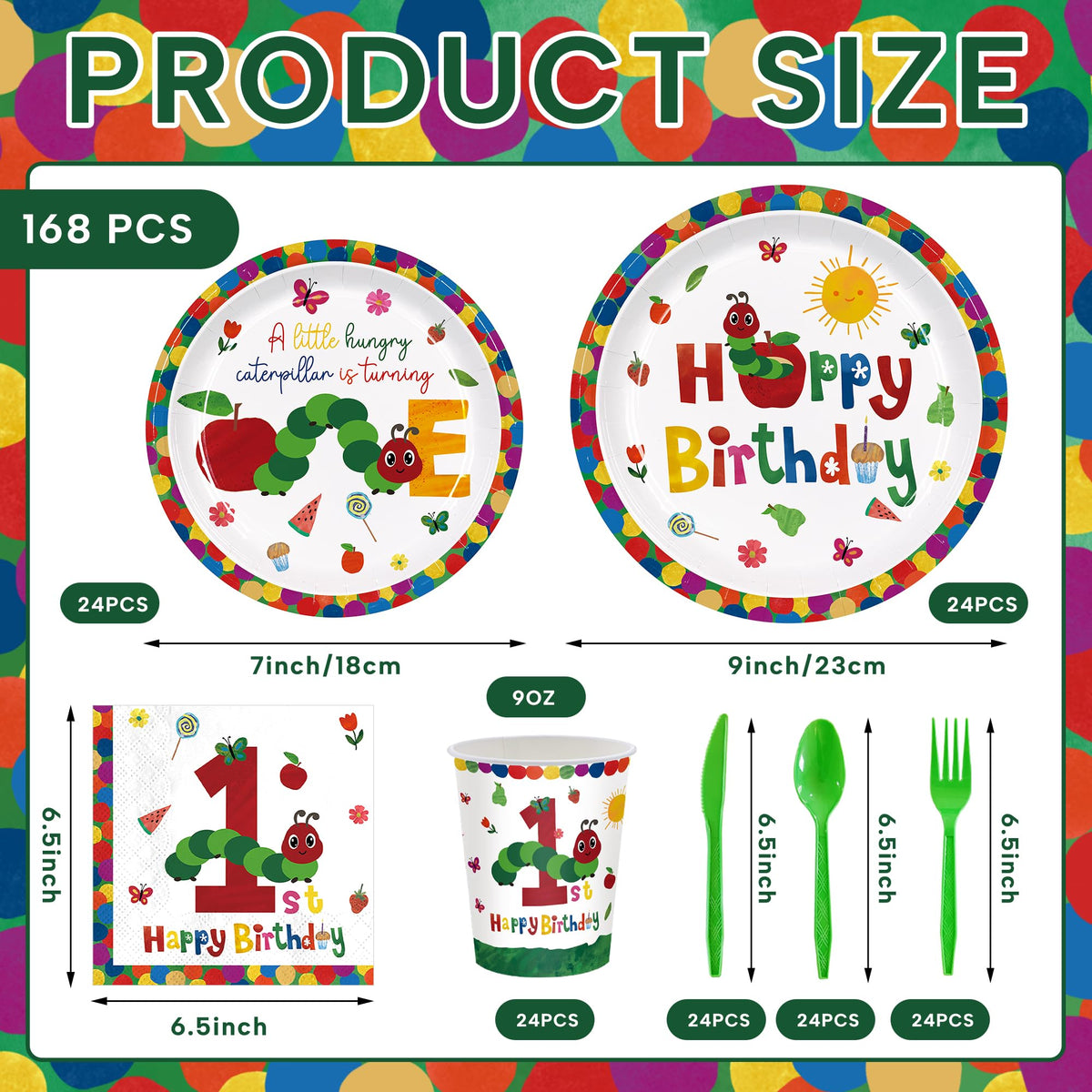 ZQMONTIA Caterpillar 7-inch plates ideal for kids' snacks and safe serving.