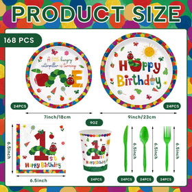 ZQMONTIA Caterpillar 7-inch plates ideal for kids' snacks and safe serving.