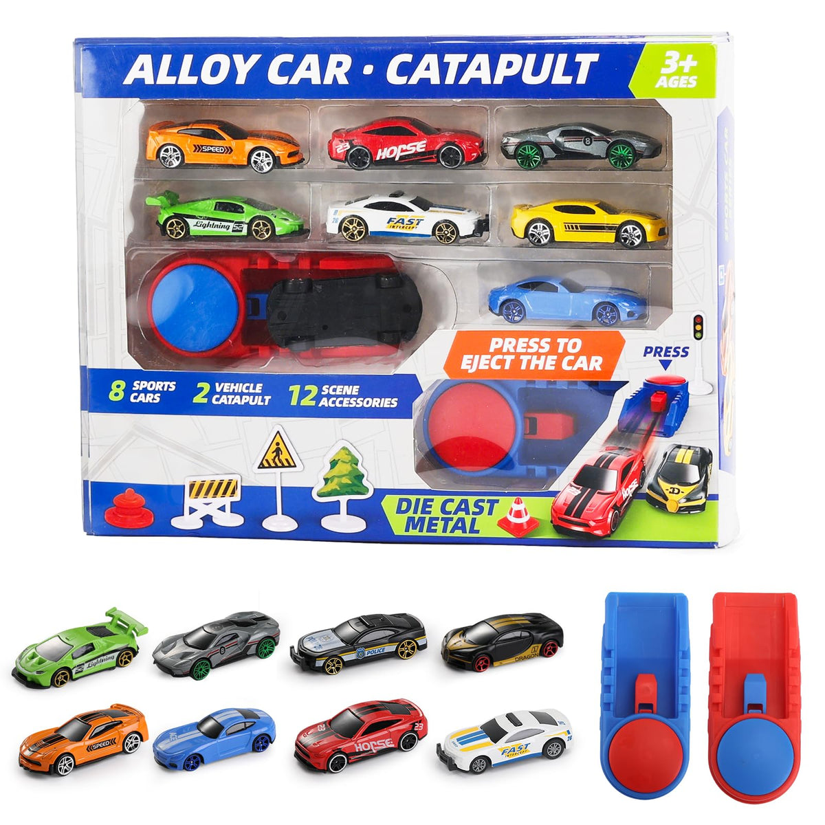 Zreboeim diecast cars 8-pack with bold colors for immersive racing play