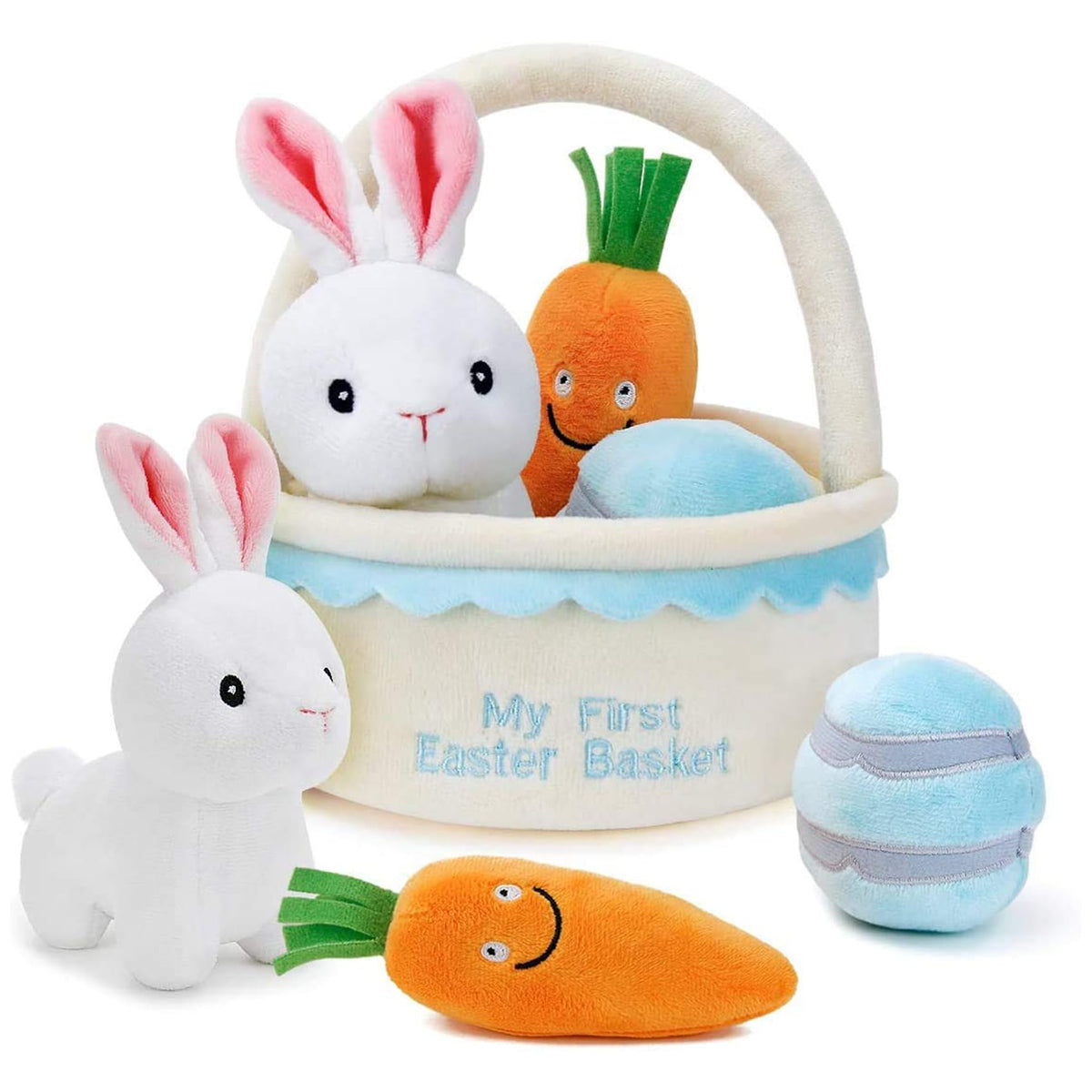ZRUKXH Easter basket plush set for babies' soft play and safe touch