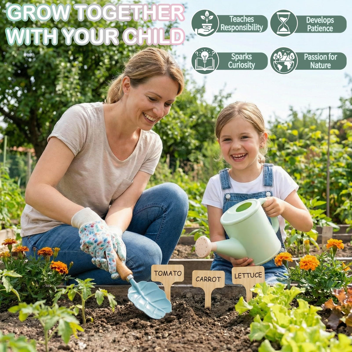 ZRUNBO repotting mat provides a tidy workspace for seedlings