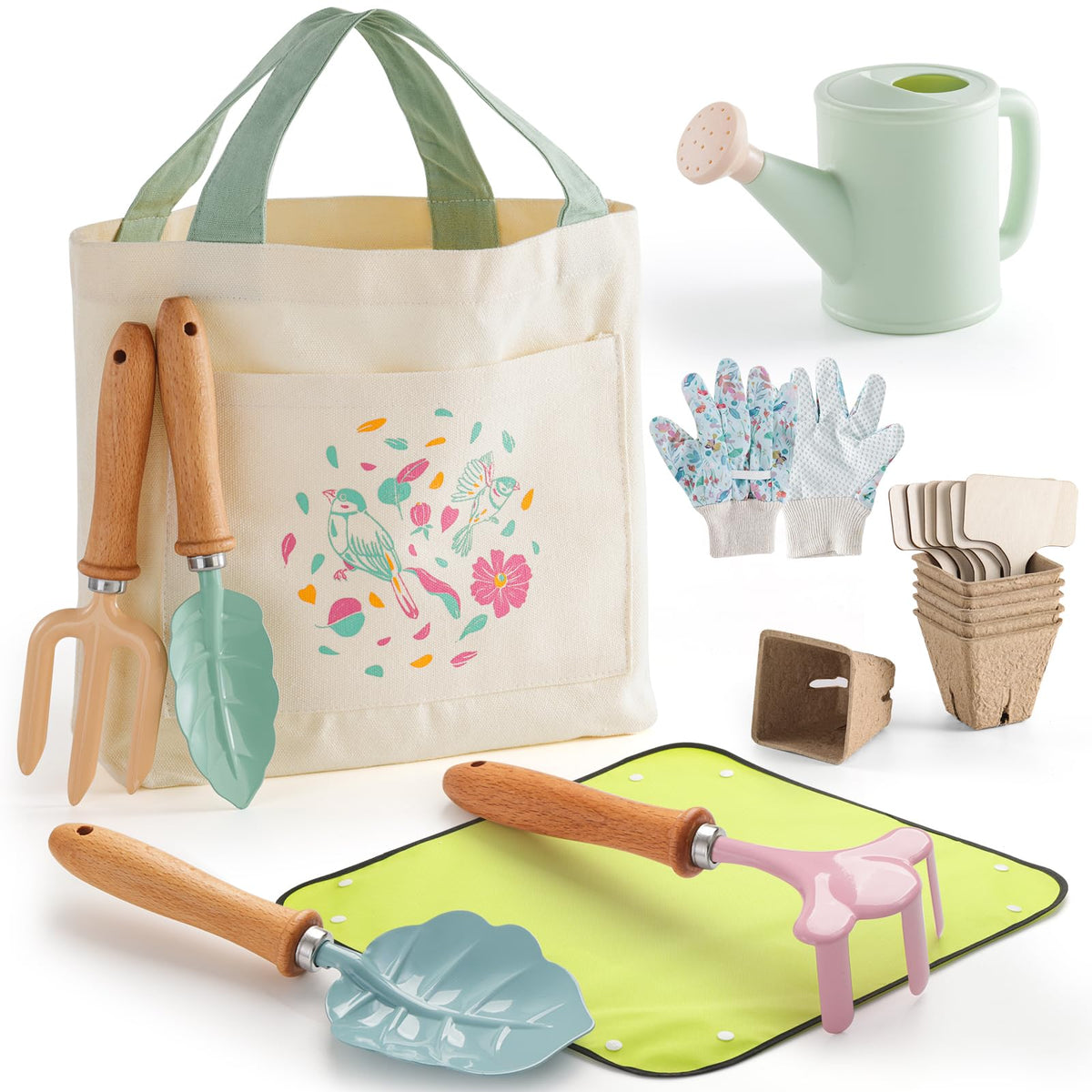 ZRUNBO Kids Gardening Set tote bag for easy storage during outdoor play
