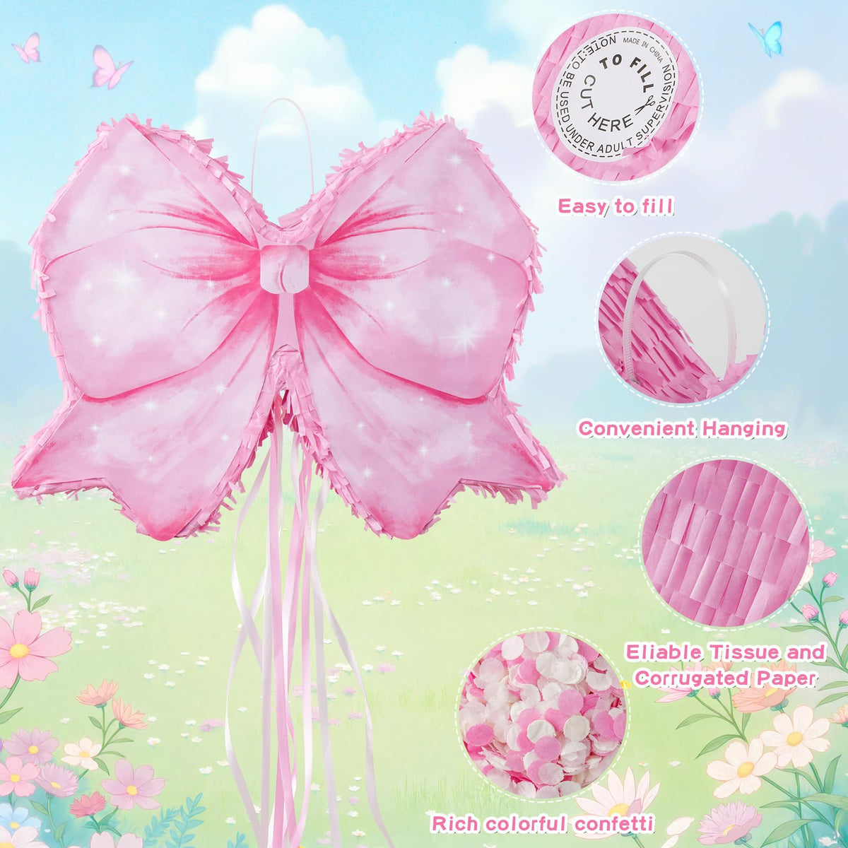 ZRUNBO Piñata accessories with stickers and confetti boost party moments.