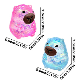 ZRW Capybara Squishy Glitter sparkly charm for shelves and study desks