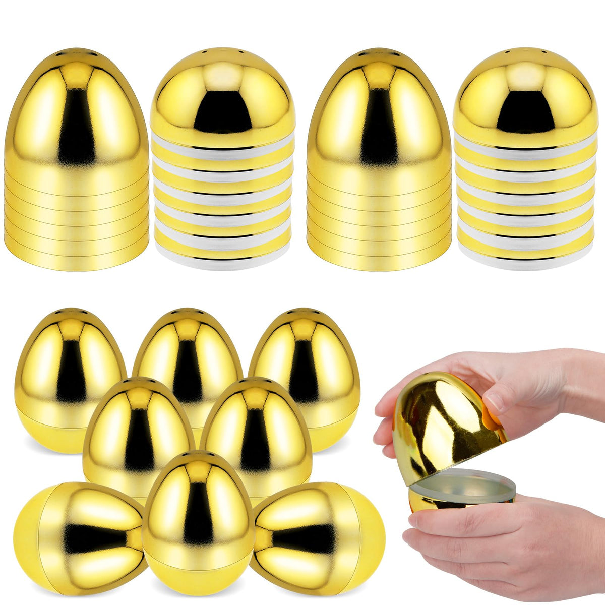 zsccxq 4'' golden fillable Easter egg ready for candy and small gifts