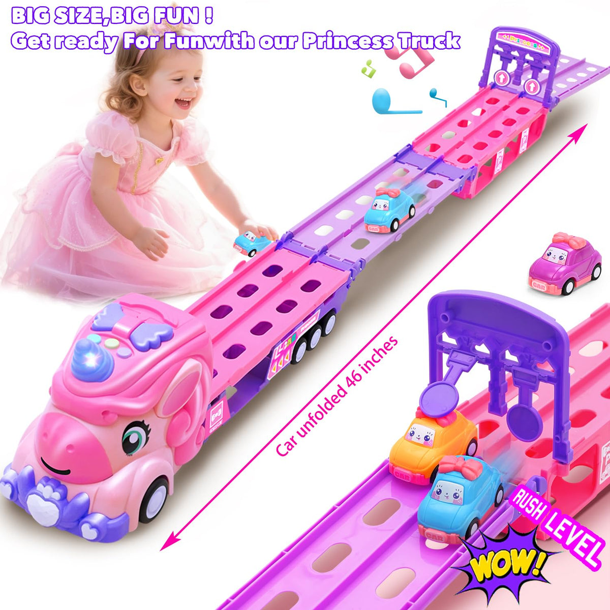 ZSHKG Princess cars six-pack ready for pull-back mini races.