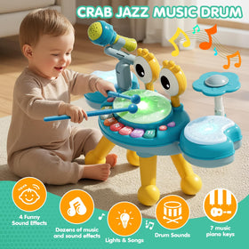 Zsinb drum set with light-up microphone showcases interactive learning through play.