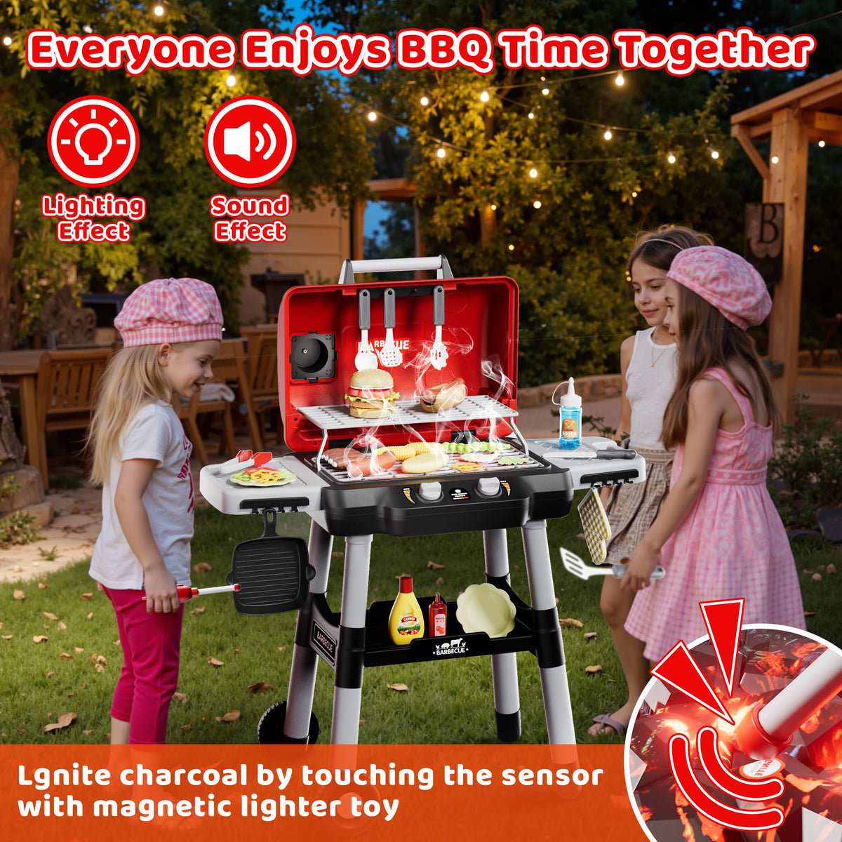 Zsinb Kids Grill BPA-free plastic ensures durable kid-safe fun.
