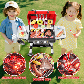 Zsinb Kids Grill fold-out side tables keep utensils within reach.