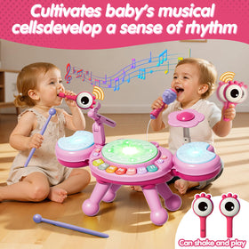 Zsinb drum set grows with your child from floor toy to standing table