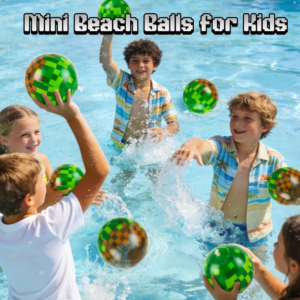 ZSMKJIAYE pixel beach ball green and brown boosts outdoor decor.