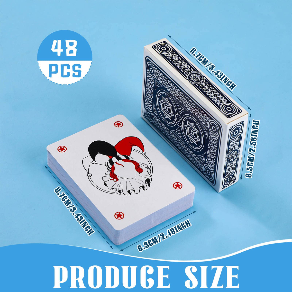 Zubebe 24-pack playing cards with rainbow backs, easy party organization