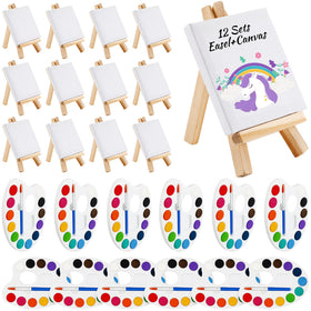 Zubebe 24-pcs mini canvas painting kit ready for party favors.