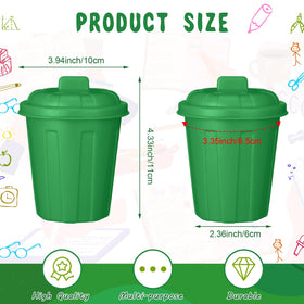 Zubebe 36-pack green mini trash cans arranged for office storage.