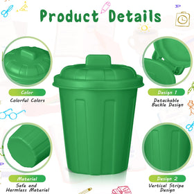 Close-up of Zubebe green mini trash can lid highlighting sturdy plastic.