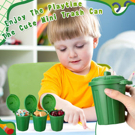 Zubebe green mini trash can used with pencils for neat storage.