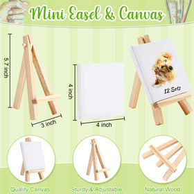 Zubebe mini wood easels hold canvases upright on desks.