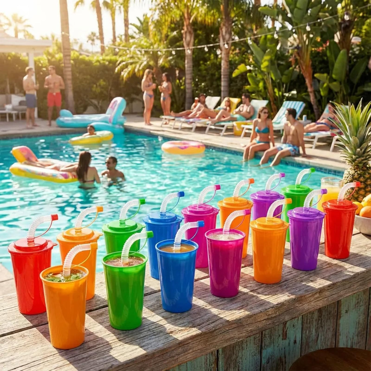 Zubebe neon cups easy cleaning and disassembly supports quick cleanup after parties.
