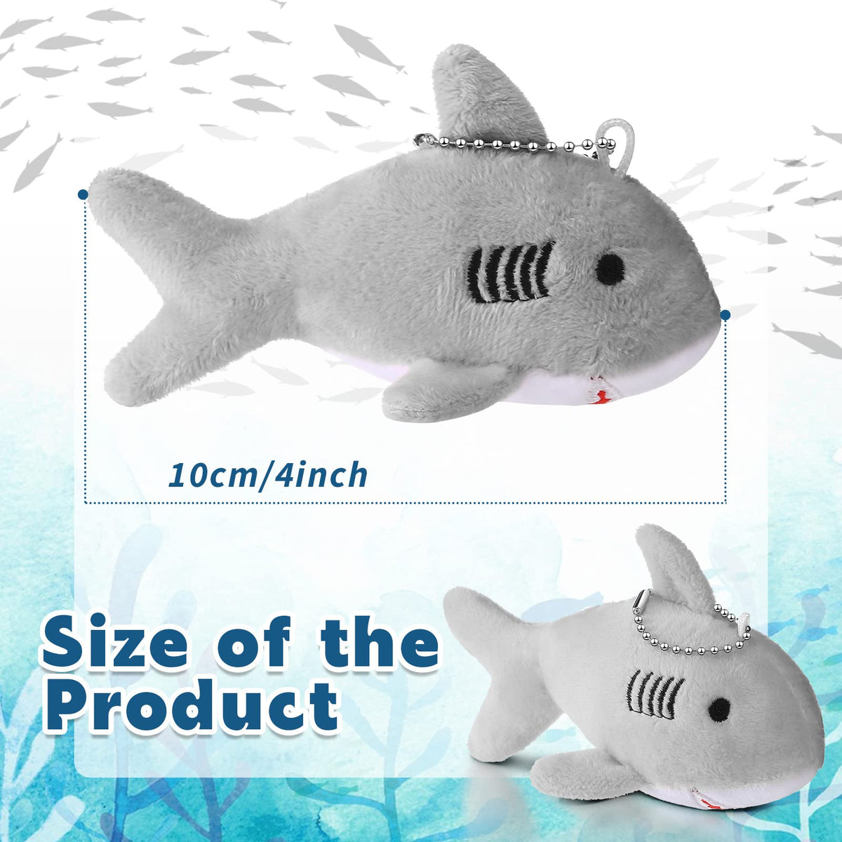 Zubebe mini shark keychain gray ideal party favor.