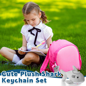 Zubebe shark keychain gray soft texture, perfect for rewards.