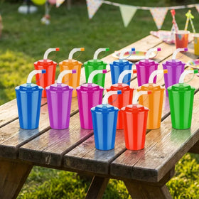 Zubebe six-color neon cups showcase vibrant palette for lively events.