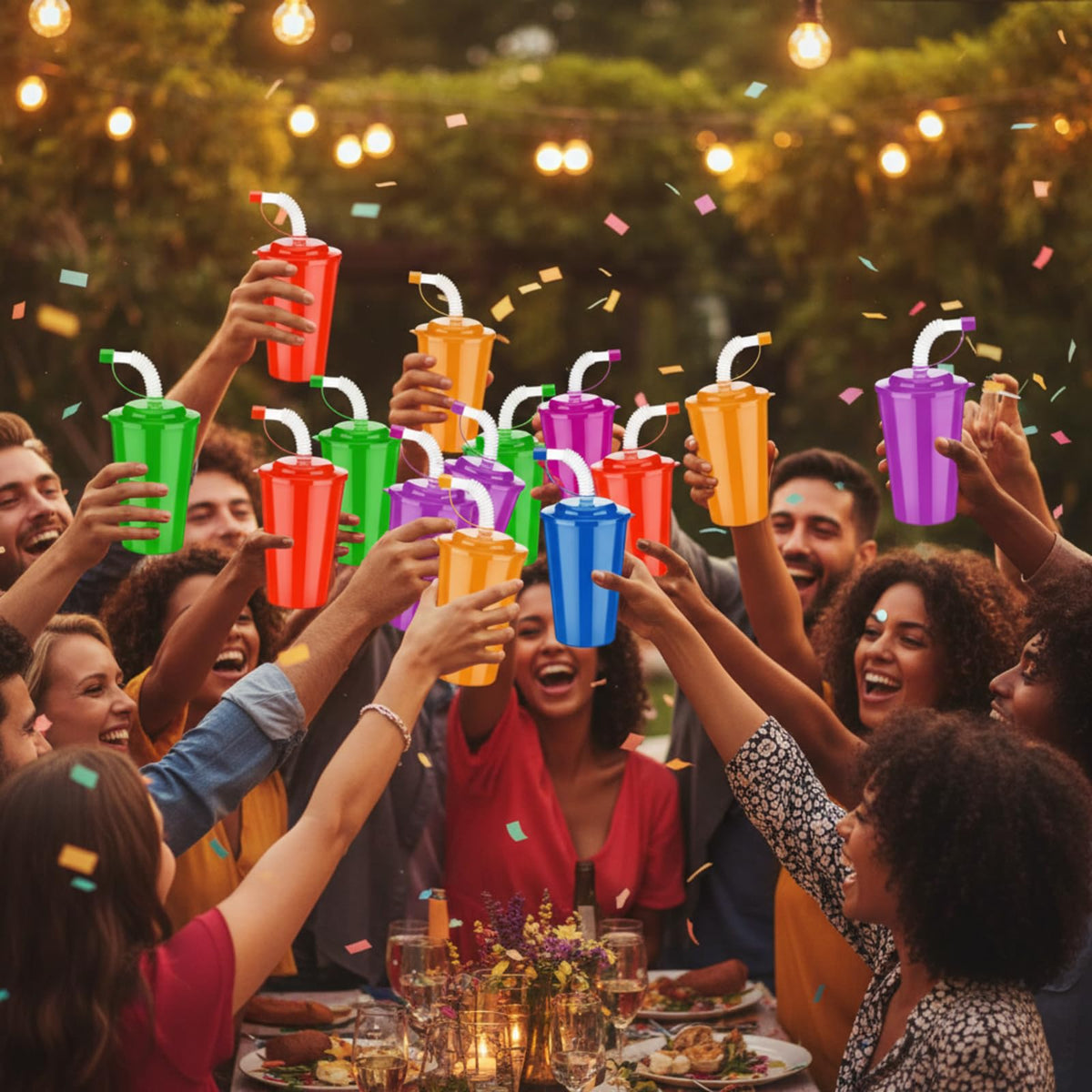 Zubebe spill-proof neon cups prevent leaks during busy party moments.