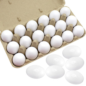 Zuieusa 18-piece fake white wooden eggs on table display for DIY Easter decorating