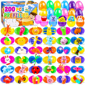 Zunaco 200-piece prefilled Easter eggs with toys for quick party setup.