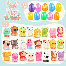 Zunaco eggs showing animal squishy toys inside for classroom rewards