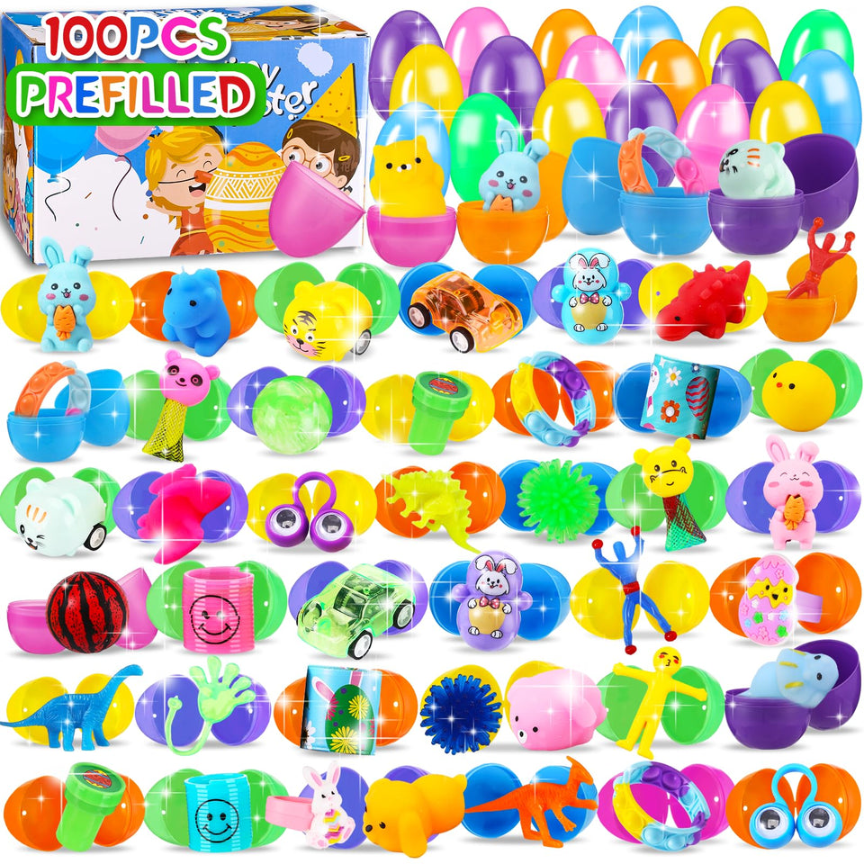 Zunaco Easter eggs prefilled with a variety of toys for quick, engaging egg hunts.