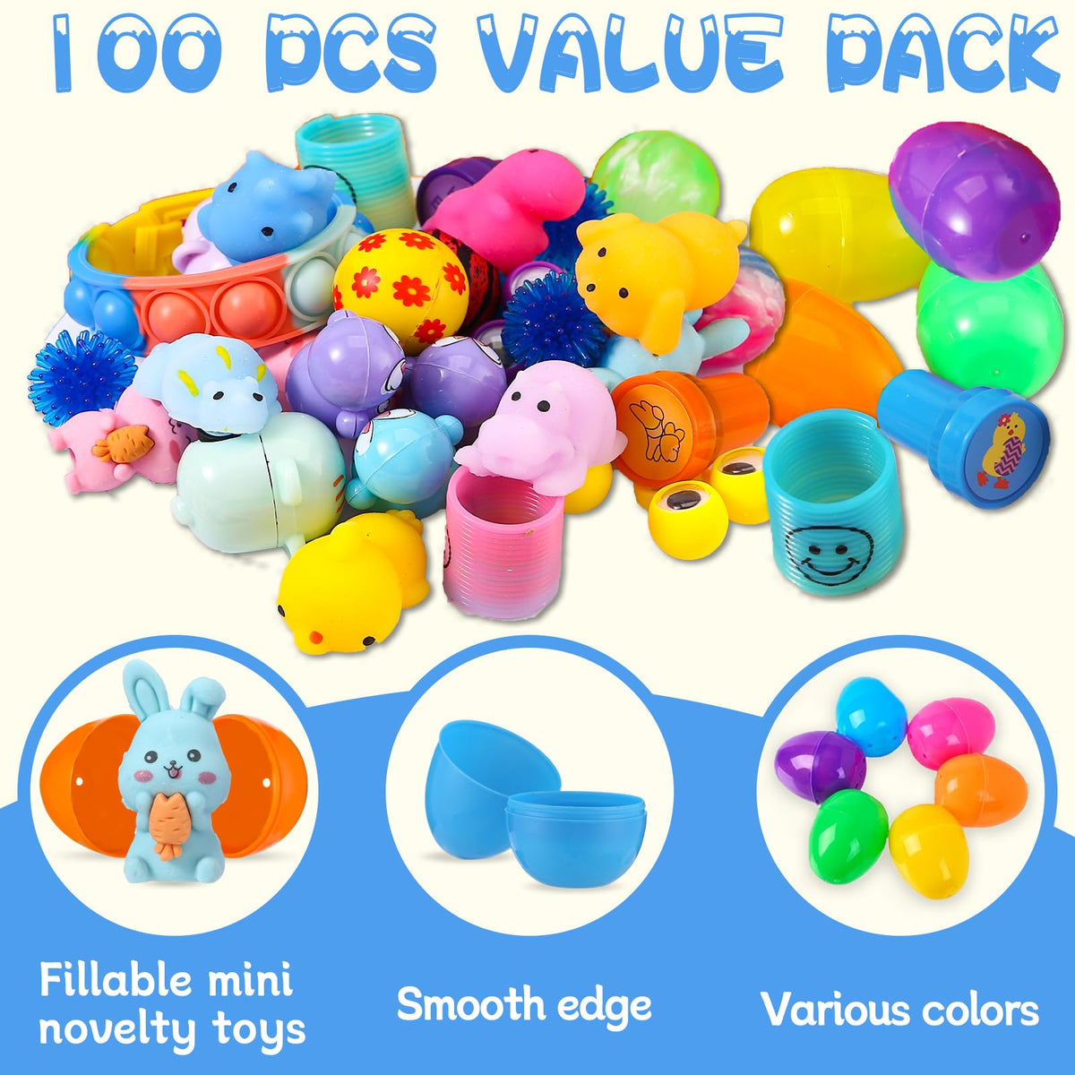 Toy inside view of a Zunaco egg, illustrating a diverse mix for gifts.