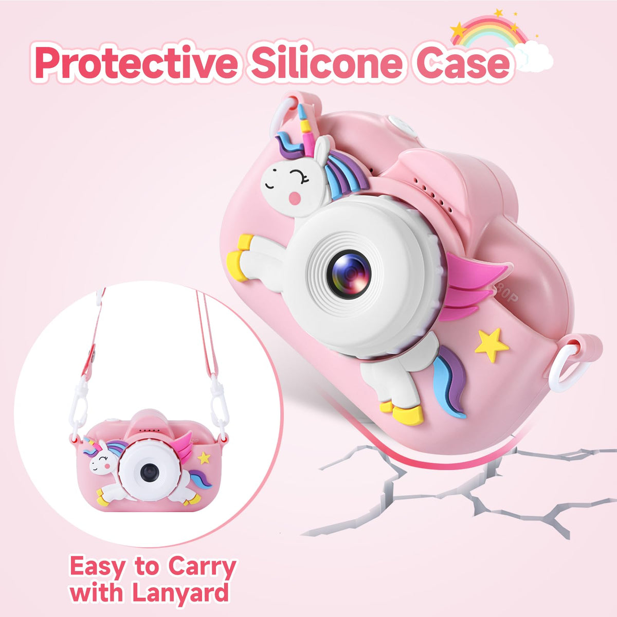 ZUODUN Kids Camera Selfie Mode encourages playful framing and filters.