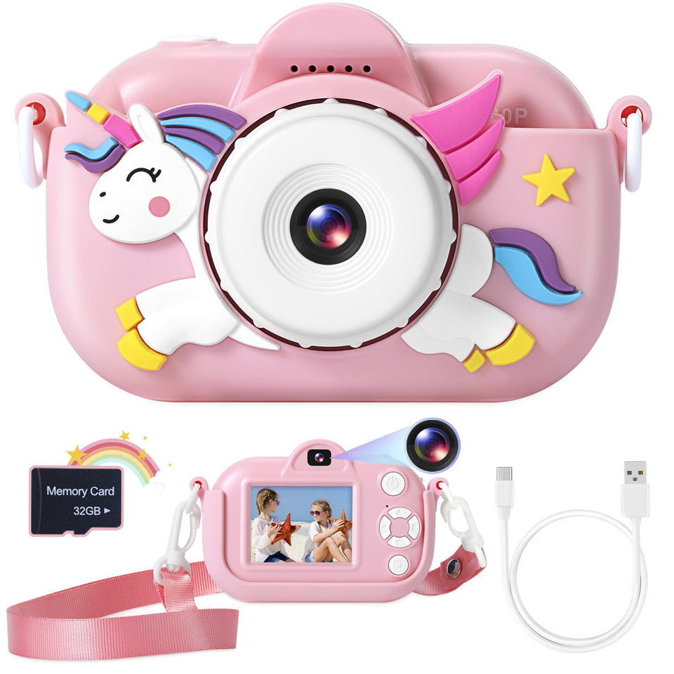 ZUODUN Kids Camera Toy front view highlighting compact design for small hands and easy grasp.