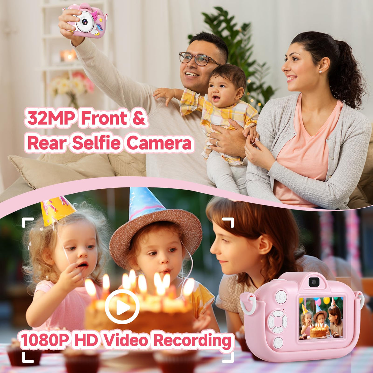 ZUODUN Kids Camera Toy in use by a child capturing adventures with 1080P video.