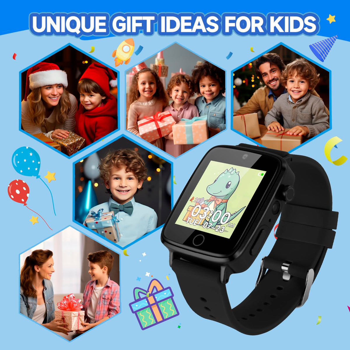 ZUODUN Kids Watch battery indicator, long standby time and fast charging.
