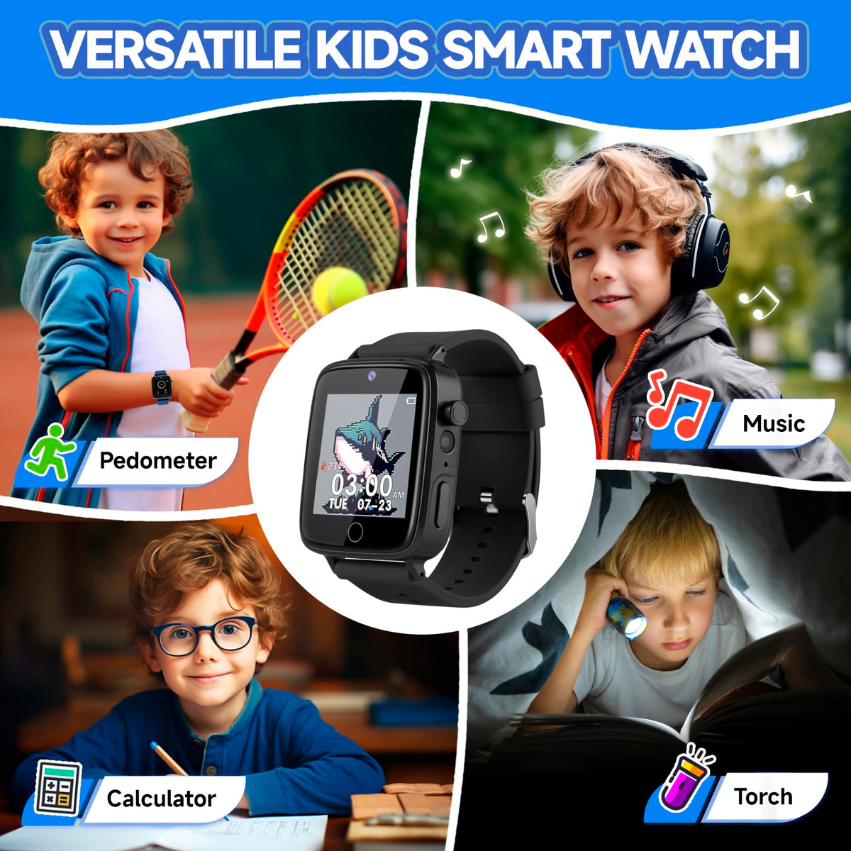 ZUODUN Kids Watch durable body, rugged design for everyday wear.