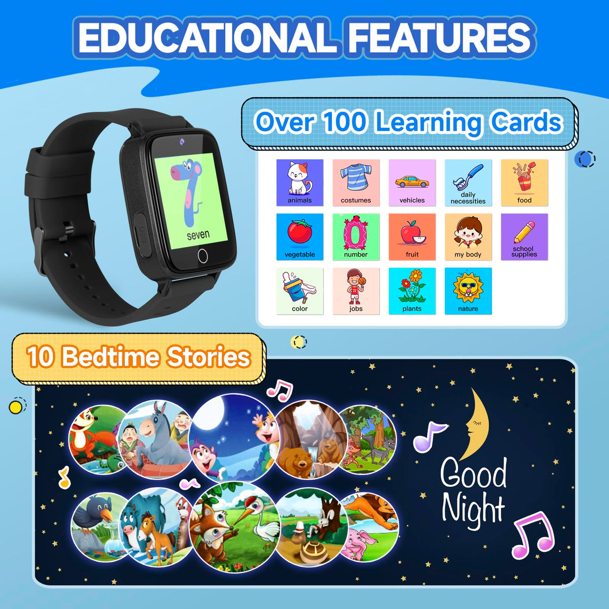 ZUODUN Kids Watch flashlight usage, handy light for low-light moments.