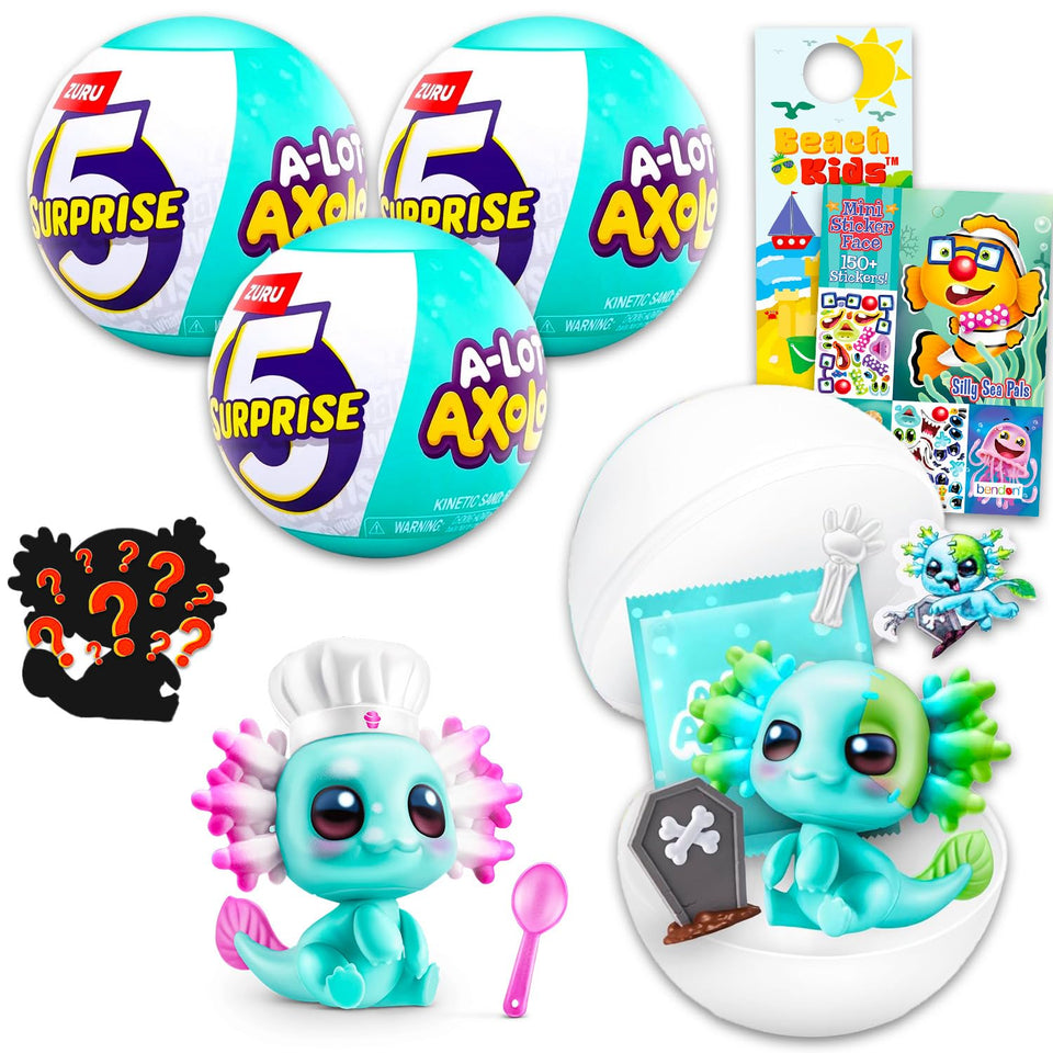 Zuru Axolotl Mystery Ball figure reveals a mini axolotl toy for collection.