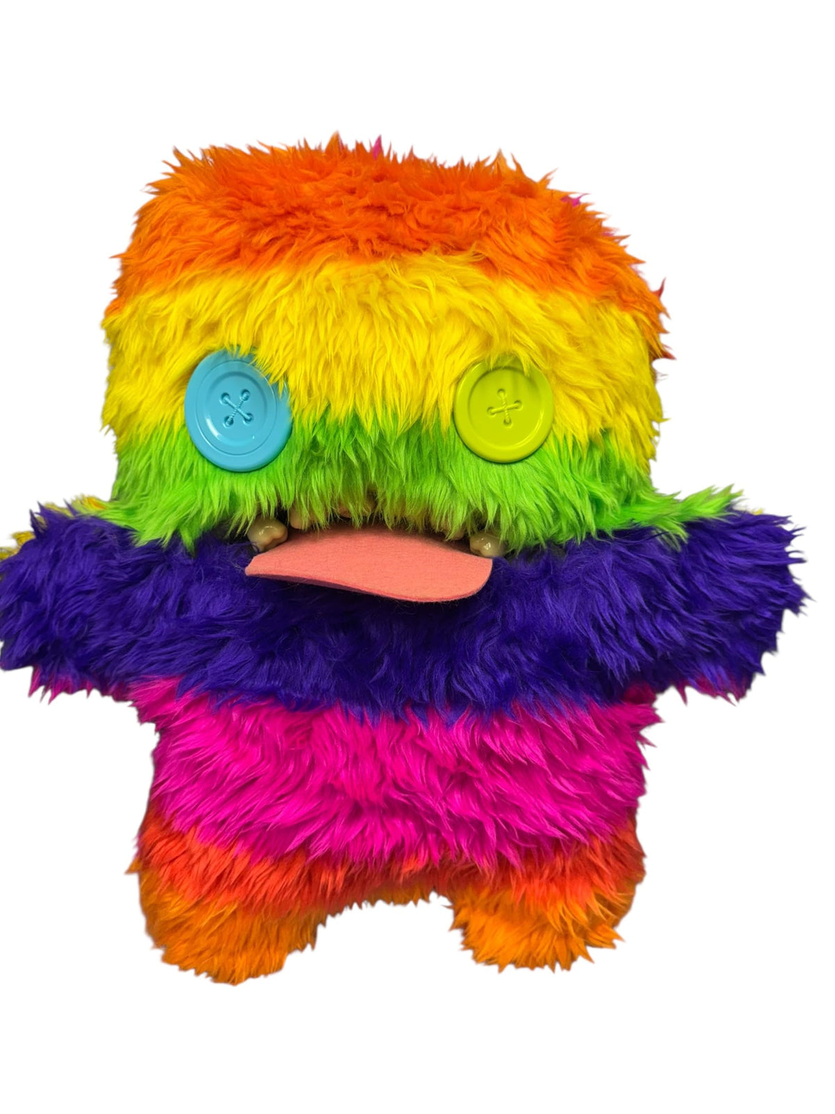 ZURU Fuggler Bigg Fuggs Oogah Boogah rainbow stripe plush, cozy cuddle companion