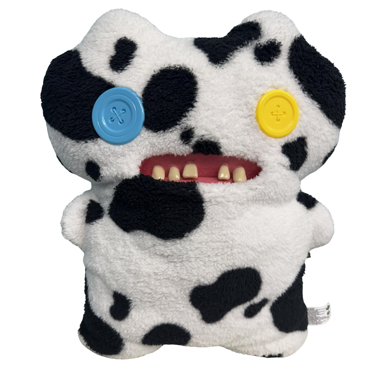 ZURU Fugglers Gaptooth McGoo cow print plush for cozy cuddles and display