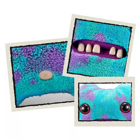 Gaptooth McGoo close-up teeth detail, unique plush for collectors.