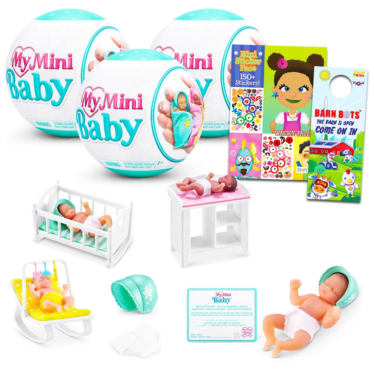 ZURU My Mini Baby mystery ball unboxing reveals a tiny figurine and accessories for imaginative play.